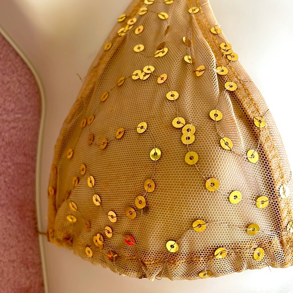 Colleen Kelly micro gold string bikini. Size L - Picture 5 of 7